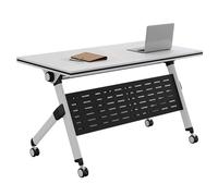 Foldable Flip Top Conference Table - Rectangular Meeting & Training Table for Office Home Classrooms Media Centers - Modern Design Space-Saving 63x20x30in