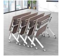 Foldable Flip-Top Conference Table with Lockable Casters - Versatile Rectangular Meeting Desk for Office Workshops Seminars and Collaborative Spaces - Portable & Space-Saving Solution