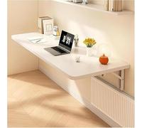 Foldable Floating Desk for Kitchen Compact Hidden Computer Table Makeup Vanity Wall Mounted Workbench Space Saving Folding Table (White 120x40cm)