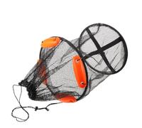 Foldable Floating Fish Basket Live Retention Net Black Nylon | Collapsible Structure, Built in Float Parts, Separates Bait from Catch, Easy Removal, Portable Use