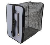 Foldable Floating Fish Basket with for ZIP, PE Net Coated for Bait Fish, Crayfish & Shrimp, Foldable Storage Bag for Fishing Accessories, Black/Grey (39 x 25 x 42)