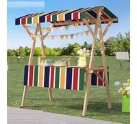 Foldable Food Cart for BusinessLightweight Wooden Outdoor Mobile Stand with Wheels Perfect for Farmers Markets Craft Shows & Commercial Kiosk Stalls
