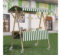 Foldable Food Cart on Wheels, Lightweight Vendor Stall for Street Markets, Farmers Markets, and Craft Shows, Portable Display Stand for Outdoor Vendors