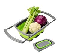 Foldable Food Strainer - Expandable Sink Drainer Basket, Compact Folding Colander for Produce Cleaning, Adjustable Grip Handles, Lightweight Kitchen Utility Tool | Modern Cooking Accessory Apartment