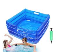 Foldable Foot Basin - Multifunctional Modern Multiuse, Light Weight, Pool Bath, Multifunctional Inflatable Blue Spa, Patio Beach | Multipurpose Outdoor Indoor Utility Unique