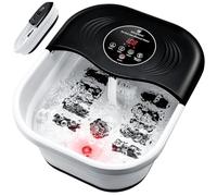 Foldable Foot Bath with Heating, Foot Spa with Remote Control, 16 Massage Rolls, Bubbles, Pumice Stone