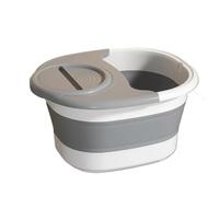 Foldable Foot Soaking Bucket Massage Basin Household Bath Bathtub Folding Soak for Feet(Grey)