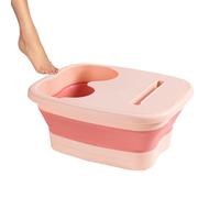 Foldable Foot Spa Tub with Lid Massage, 40x32x17cm Silicone Basin for Space-Saving Storage, Portable Design for Home Travel Bathroom Use Heated Soaking Relaxation