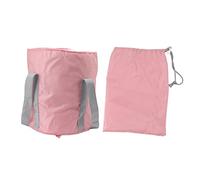 Foldable Foot Tub Polyester Double Layer Collapsible Camping Bucket with Storage Bag for Outdoor (Pink)