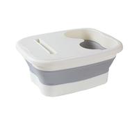 Foldable Footbath Soak Tub | PP, 40x32x17cm | Space-Saving Foot Spa with Lid, Massage & Relaxation, Home Pedicure, Portable Foot Soaking, White/Pink/Green, 1pc