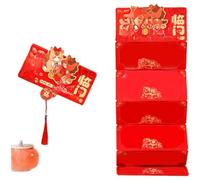 Foldable for Red Envelopes for Year of the Horse 2026 Chinese New Year with Bronzing Design Lucky Money Packets Hong Bao for Lunar New Year Family Gifts 17x9cm(E)