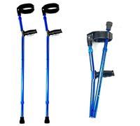 Foldable Forearm Crutch - Adjustable Support Walking Cane with Ergonomic Cuff, Lightweight Design for Seniors and Disabled Individuals