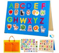 Foldable,Freestanding Felt Flannel Board Set for Toddlers, With 75 Felt Learning Letters Numbers Pieces,Double-Sided,With Storage Bag, for Parent-Child Story Time, Preschool, Classroom, Journey Time