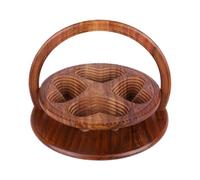 Foldable Fruit Basket - Wooden Handmade Foldable Design, Rustic Snack Holder, Compact Tabletop Bowl, Decorative Serving Container | For Home Kitchen Living Room Bedroom Study Apartment Sleep