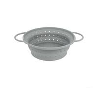 Foldable Fruit Strainer 11in Space Saving for Small Kitchens(Gray) | silicone, heat resistant to 230F, BPA free, , safe for hot pasta