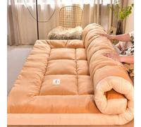 Foldable Futon Mattress 200x220cm - Japanese Roll-Out Floor Bed for Guests Dorms Camping and Loungers - Comfortable Brown Sofa Bed