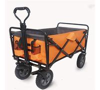 Foldable Garden Cart Portable 4-Wheel Utility Trolley No Rails No Cover Outdoor Garden Shopping Cart Camping Wagon Heavy-Duty Multipurpose Carts