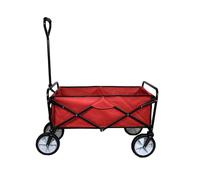 Foldable Garden Cart Pull Wagon Heavy Duty Trolley Utility Wheelbarrow Trailer Wheels Collapsible Folding Transport Red