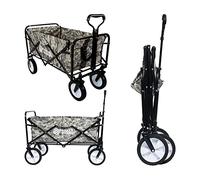 Foldable Garden Hand Cart - Heavy-Duty, Portable & Versatile Trolley (Grey Digital Camouflage)