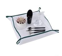 Foldable Gardening Mat with Waterproof and Button Fastened Corners for Potting, Transplanting, and Protecting Tables and Floors from Water Damage