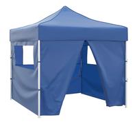 vidaXL Foldable Tent 3x3m with 4 Walls Blue Outdoor Marquee Gazebo Pavilion