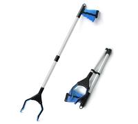 Foldable Grabber Reacher Tool 81cm Long Trash Picker Upper Grabber with Magnet,Lightweight Extended Grabber Reaching Tool for Elderly Disabled (Blue)
