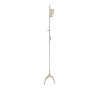 Foldable Grabber Tool for Seniors Long Handle Plastic Grey | Multifunctional litter collection aid, portable collapsible design, extended reach reduces bending, for elderly users