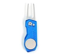 Foldable Green Fork Magnetic Marker Mark Divot Repair Tool Divot Tool with Pop Up Button