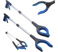 Foldable Gripper Extender Hand Tools Litter Reachers Pickers Collapsible Garbage Reacher Grabber Pick Up Long Handy Trash for Tall Users(5 pcs Blue)