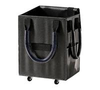 Foldable Grocery Tote on Wheels - Heavy Duty Reusable Large Capacity Rolling Utility Cart with Handy Handle | Carry Organizer, Camping Laundry