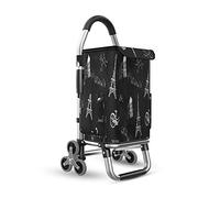 Foldable Grocery Trolley Cart - Aluminum Frame 36L Capacity 6 Wheels 50Kg Load Perfect for Shop Cam & Market - Lightweight & Design