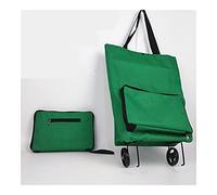 Foldable Grocery Trolley with Wheels - Large Dark Green Shopping Bag for Easy Transport of Food & Vegetables - Perfect for Grocery Shopping Farmers Markets and Outdoor Trips.