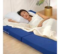 Foldable Guest Bed 90x200 100x200 120x200 Space-Saving Foam Mattress Washable Portable Design 4-Part Folding Khaki Color Ideal for Small Spaces