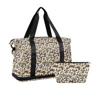 Foldable Gym Duffel Bag Hunting Camouflage Cow Print Bow Weekender Duffel Bag with Adjustable Strap for Workout