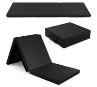 Foldable Gymnastics Mat, 180 x 60 x 5 cm, 3 Sections, EPE Foam and PU Leather, Fitness Mat for Home, Yoga, Pilates, Martial Arts and Stretching with Handles