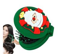 Foldable Hair Brush, Portable Hair Brush - Travel Hair Brush with Santa Pattern, Travel Brush Hair Styling Tool, Round Compact Massage Comb for Wet and Dry Hair for Hair