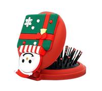 Foldable Hair Brush | Santa Pattern Pocket Folding Hair Brush - Travel Brush Hair Styling Tool, Wet and Dry Hair Round Compact Massage Comb for Purse Pocket