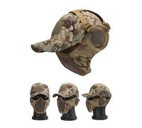 Foldable Half Face Airsoft Mesh Mask Cover, With Ear Protection, Adjustable Baseball Cap, For CS/Hunting/Paintball/Shooting