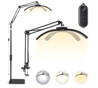 Foldable Half Moon Floor Lash Light for Eyelash Tech,3000-6000K 10 Brightness Adjustable,Desk Lamp Esthetician Light for Beauty, Skincare,Tattoo,Nail,Eyebrows,Standing Eyelash Lamp with Phone Holder