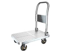 Foldable Hand Cart with Wheels Silver Platform Trolley Cact & Lightweight Various Sizes (70x45 cm) - Perfect for Shopping Moving and Sto