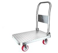 Foldable Hand Cart with Wheels Silver Platform Trolley Heavy-Du Various Sizes (73x48 cm) Portable Utili Cart for Shopping Moving and Sto