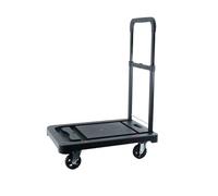 Foldable Hand Truck C Push-Pull Platform Trolley Portable Shopping Cart Heavy-Duty Transport Dolly Black Utility Cart for Easy Moving and Storage