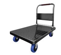 Foldable Hand Truck with Wheels200kg Capaci Portable Platform Trolley for Ga & Home UseDesign (60 * 40 cm) Versatile & Sturdy Black Cart