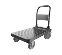 Foldable Hand Trucks with Rubber 5-Inch Wheels Multi-Purpose Platform Trolley with Brakes for Moving Food Trucks and Trailers Heavy-Duty Transport Cart
