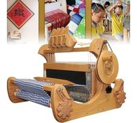 Foldable Hand Weaving Machine with Warp Frame and Stand, Ideal for Plain and Jacquard Weaving on Desktop