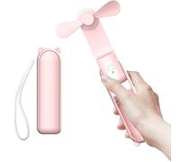 Foldable Handheld Fan portable USB RechargeableAdjustable Airflow Quiet Pocket Fan,USB Folding Personal Mini Desk Fan Battery Operated for Women,Home Office Indoor Outdoor Travelling