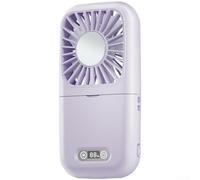 Foldable Handheld Fan with Mirror 5 USB Rechargeable Foldable(Light Purple)