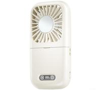 Foldable Handheld Fan with Mirror 5 USB Rechargeable Foldable(White)