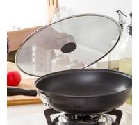 Foldable Handle Design Stainless Steel Cover to Minimize Oil Splash from 11 to 13 Inch Cookware in Kitchen (29CM)