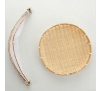 Foldable Handmade Woven Basket with Protective Dome Net Cover, Multipurpose Bin for Food, Small Essentials, and Household Items (Medium)